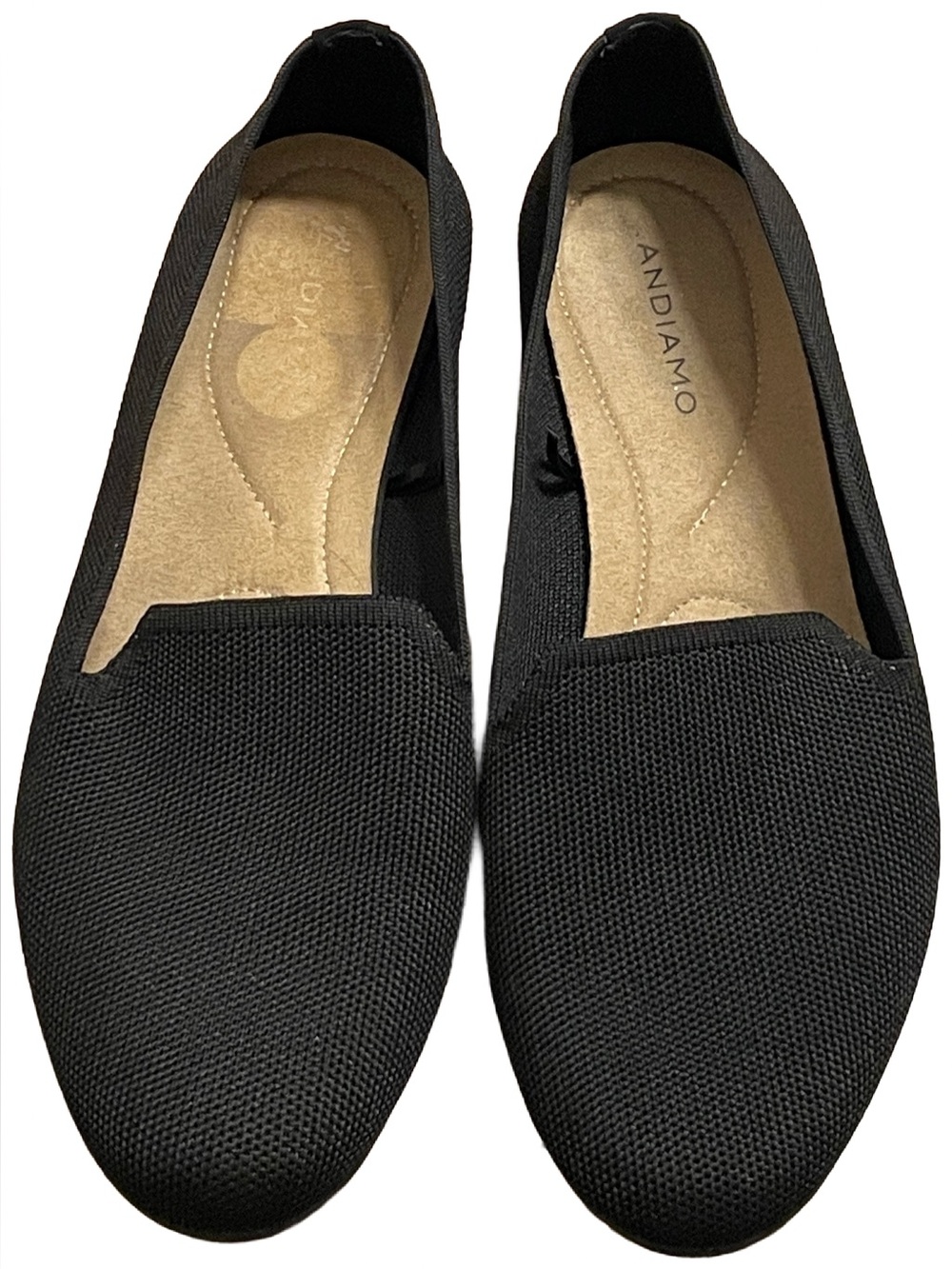 Andiamo Black Knit Slip-On Flats – Women’s 11W - WIDE WIDTH
